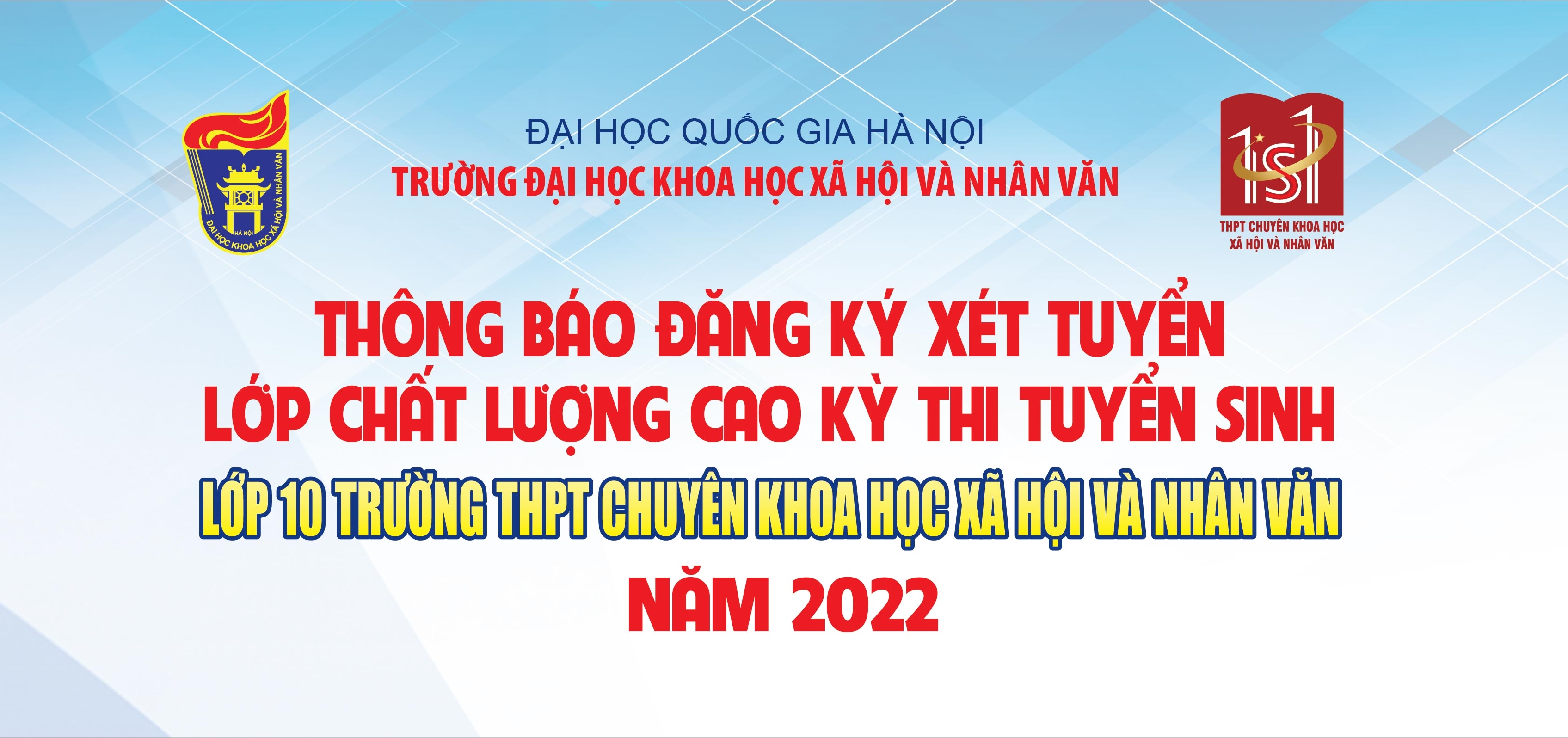 Thông báo đăng ký xét tuyển lớp chất lượng cao kỳ thi tuyển sinh lớp 10 ...