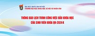 LỊCH TRÌNH CÔNG VIỆC ĐẦU KHÓA HỌC CỦA SINH VIÊN KHÓA QH-2024-X