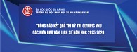 Thông báo kết quả thi Kỳ thi Olympic VNU các môn Ngữ văn, Lịch sử năm học 2025-2026