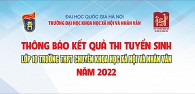 Thông báo kết quả thi tuyển sinh lớp 10 Trường THPT Chuyên Khoa học Xã hội và Nhân văn năm 2022