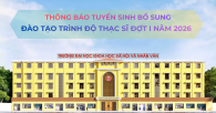 Thông báo tuyển sinh bổ sung thạc sĩ đợt 1 năm 2026