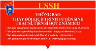 Thông báo thay đổi lịch trình xét tuyển sinh sau đại học đợt 2-2023