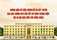 Thông báo về việc nhận hồ sơ xét tuyển thí sinh thuộc diện dự bị đại học dân tộc năm 2026