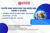 Thông báo tuyển sinh khoá đào tạo: Kỹ năng, nghiệp vụ Hành chính - Văn phòng và Văn thư - Lưu trữ” và khoá “Nghiệp vụ Văn thư-Lưu trữ” tháng 5-6/2026