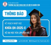 Thông báo Kế hoạch nhập học khóa QH-2025-X hệ đại học Vừa làm vừa học