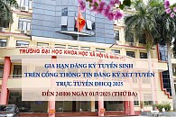 Thông báo gia hạn đăng ký tuyển sinh trên cổng thông tin đăng ký xét tuyển trực tuyến ĐHCQ 2025