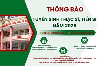 Thông báo Tuyển sinh Thạc sĩ, Tiến sĩ năm 2025