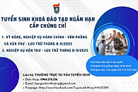Thông báo tuyển sinh khoá đào tạo cấp chứng chỉ: “Kỹ năng, nghiệp vụ Hành chính - Văn phòng và Văn thư - Lưu trữ” và khoá “Nghiệp vụ Văn thư – Lưu trữ” tháng 8-9/2025